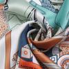 Silk Scarf Women Fashion Print Square Scarves Head Echarpes Silk Foulards Wraps Beach Shawl Bandana Lady Hijabs 90CM