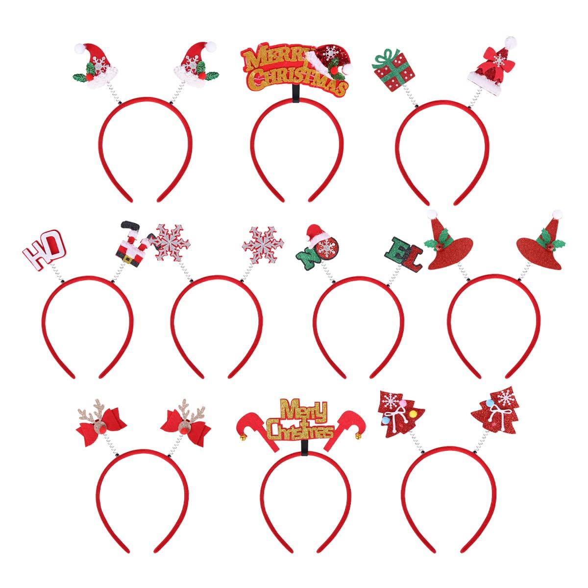 

Ланито Рождественская Повязка на Голову Набор из 10 Рождественские Украшения для Волос Повязки на Голову Милые Аксессуары для Волос Рождественские Украшения Реквизит для Вечеринок Фотореквизит