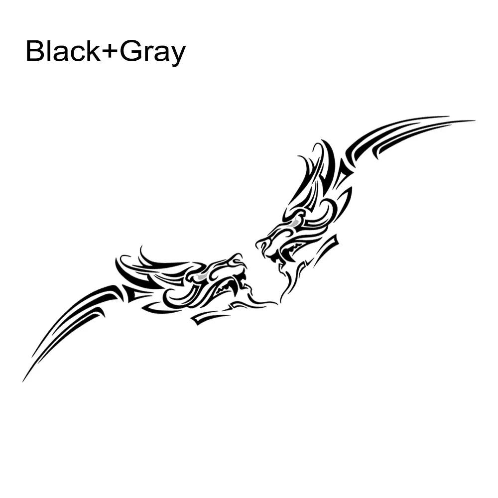 2PCS Creative Dragon Graphics Car Door Side Stickers Flame Shape Vinyl Decal Auto Body Styling Decoration Stickers Accessories черный серый