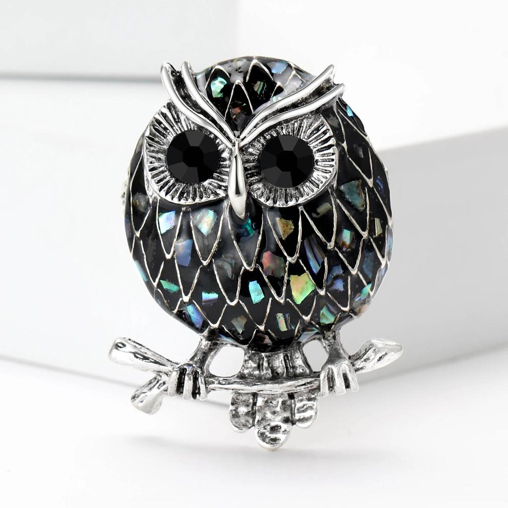 Enamel Shell Owl Brooches for Women Unisex Bird Pins Event Party Backpack Decoration Clothes Accessories