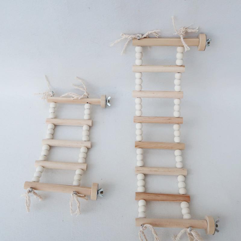 5/8 Steps Wood Ladder Pet Interactive Bird Parrot Toy Ladder for Hamster Cage Funny Grinding Stick Climbing Toy Bird Accessories