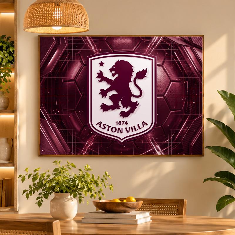 5D Diamond Painting Aston Villa Football DIY Full Drill Diamond Art Kit Home Decoration