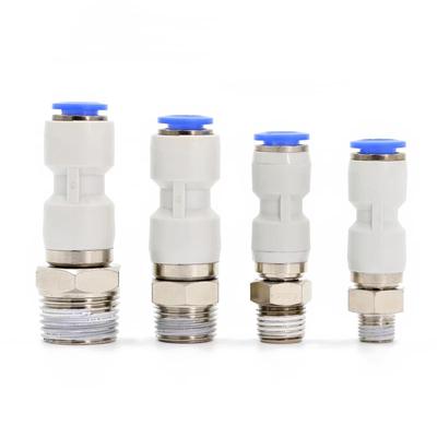 Pneumatic Air Fitting 360° Rotary Connectors Swivel Joint High Speed Rotation 6/8/10/12mm MaleThread M5 1/4 1/2 Quick Coupling