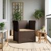 1 Seater Armchair with Cushion Rattan Look PP Brown