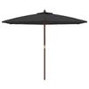 VidaXL Parasol de jardin avec mât en bois noir 299x240 cm 363173