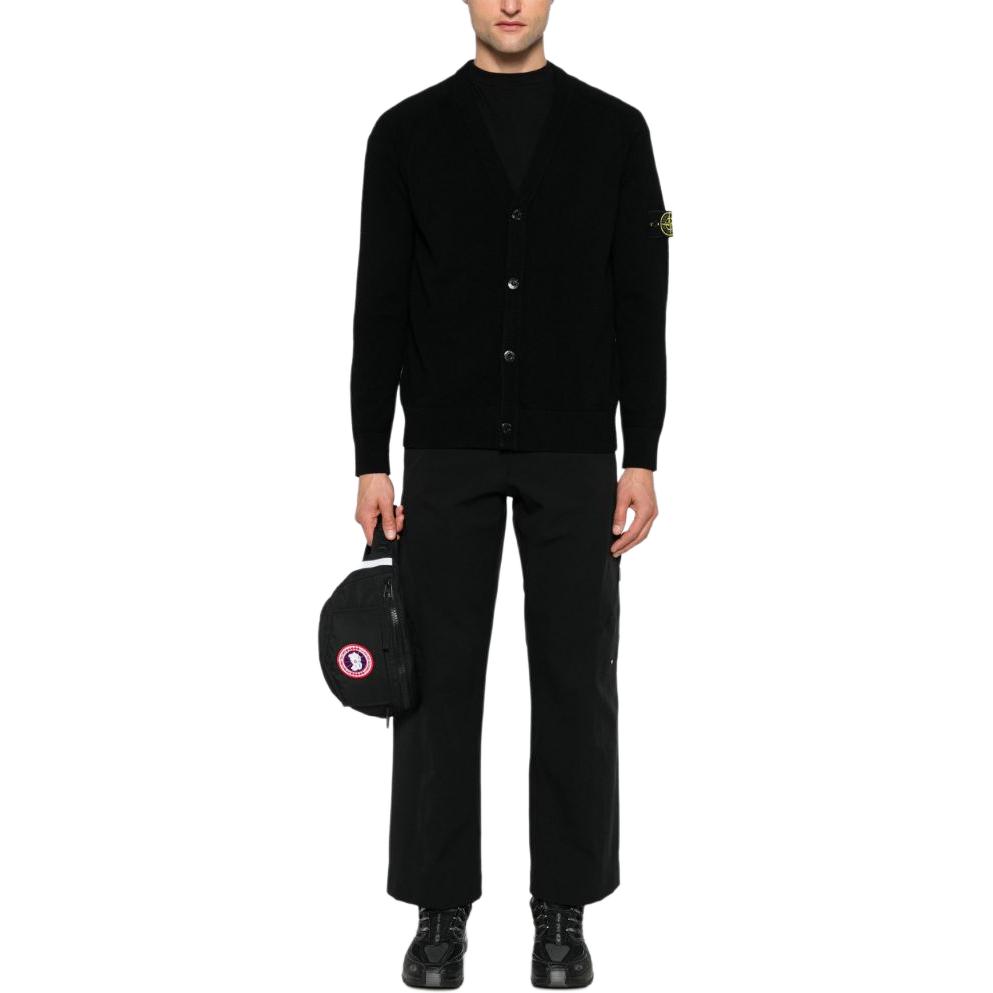 STONE ISLAND RWS Wool Cardigan Black Men Tops 8115523B4-V0029
