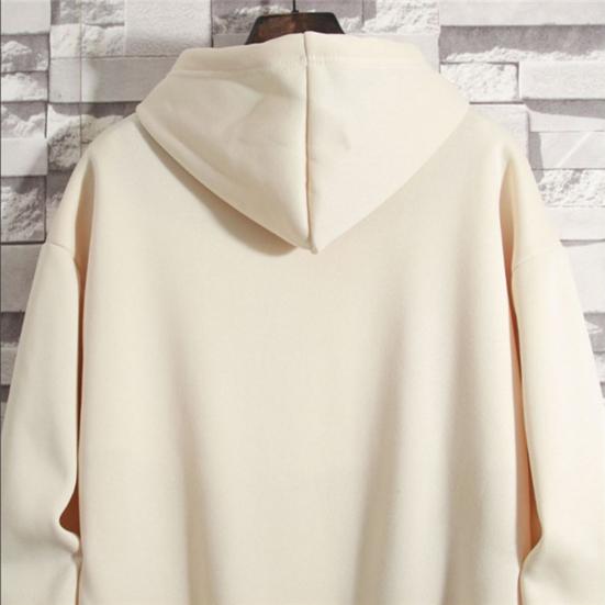 Men Hoodie Coat Solid Color Zipper Long Sleeves Cardigan Pockets Keep Warm Drawstring Hooded Plush Spring Coat Male Clothes