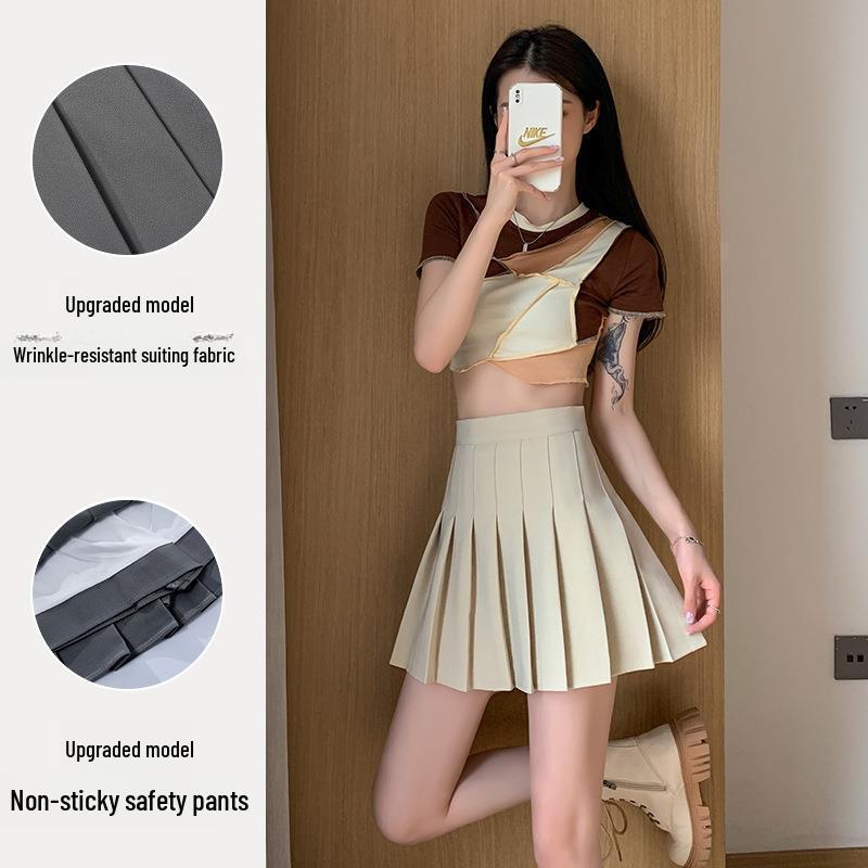 JK Hoge Taille Geplooide Zwarte Rok: Sexy & Anti-Rimpel Zomerstijl voor Vrouwen