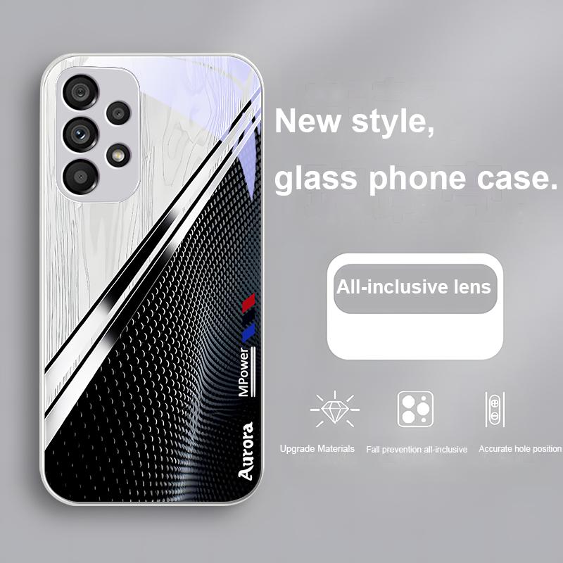 Gradient Wood Grain For Samsung Galaxy Note 10 Plus S20 S21 FE S23 Ultra S8 9 A70 72 73 50 51 52 53 Tempered Glass Phone Case