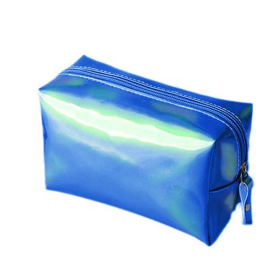 Women Holographic PU Leather Cosmetic Makeup Handbag Bag Travel Waterproof Portable Zipper Makeup Handbag Organizer Toiletry Cases Pouch