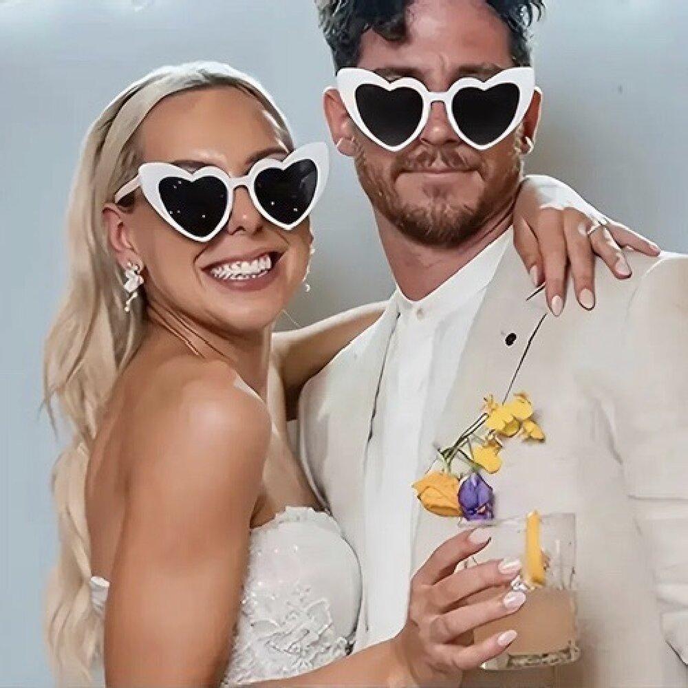 13PCS Cat Eye Glasses Heart-Shaped Plastic Frame Polycarbonate Decorative Vintage Included for Party Wedding Music Festival