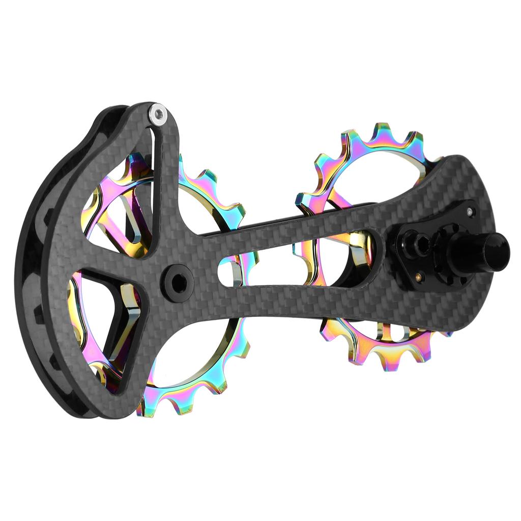 Set di ruote per puleggia jockey con cuscinetto in ceramica per bici da bicicletta 16T Guida per deragliatore posteriore CNC in fibra di carbonio