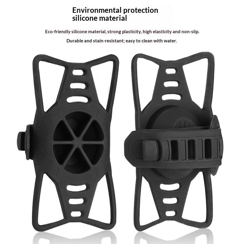 BENGGUO Bicycle Phone Mount Adjustable Silicone Elastic Strap Holder for 4.7-7.2 Inch Devices Bike Handlebar Bracket, Black