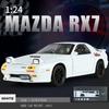 1/24 Mazda RX7 Initial D Diecast Alloy Model Car Metal Sound and Light Model Cars Boys Gifts for Children Hobby Collection