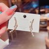 New personalized design one-word pearl diamond earrings femininity simple personalized stud earrings