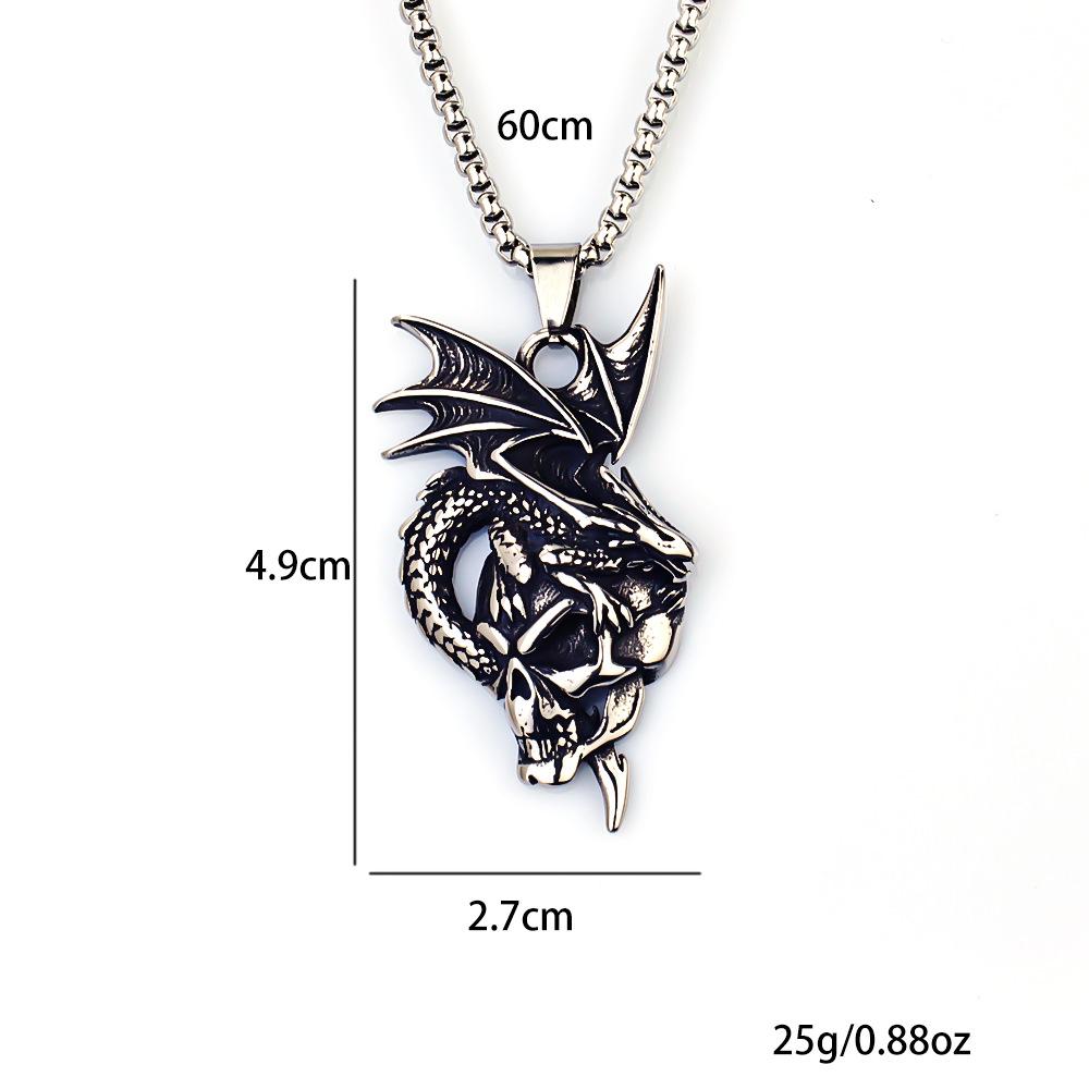 Necklace Retro Dragon Skull Boys Trendy Brand Trendy Versatile Pendant