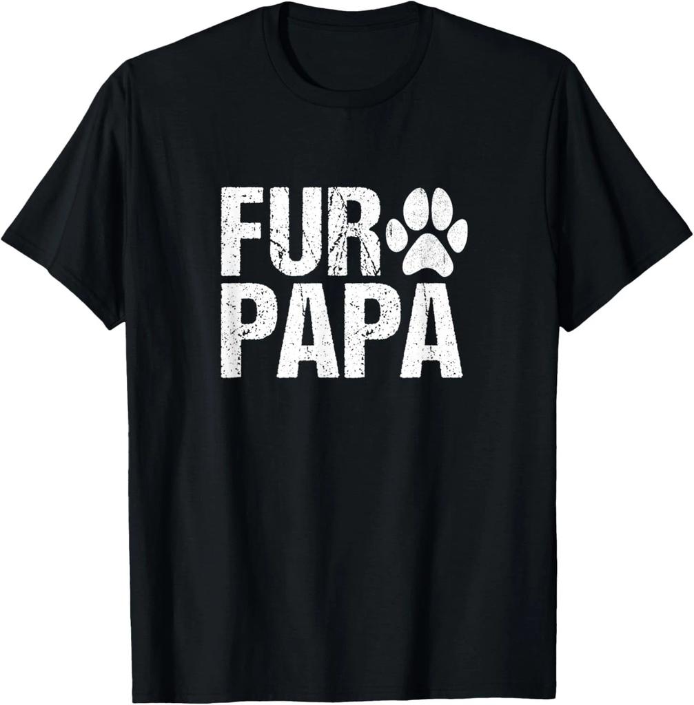 Funny Fur Papa Shirt Pet Lover Dog Dad T-Shirt Fathers Day Gift Unisex T-Shirt