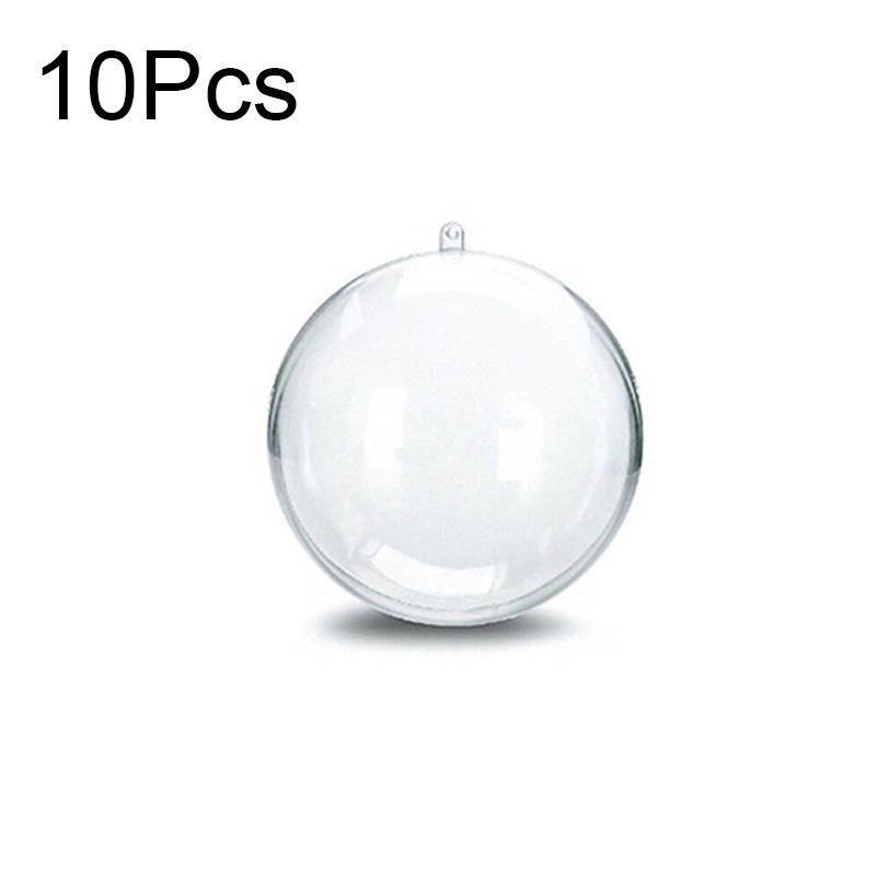 

10шт DIY прозрачные рождественские елочные шары пластиковые заполняемые безделушки декоративная сфера 6cm