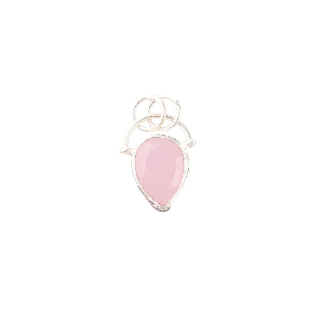 Rare Rose Chalcedony Gemstone 925 Sterling Silver Jewelry Pendant 1.01" For Gift PP-56-19