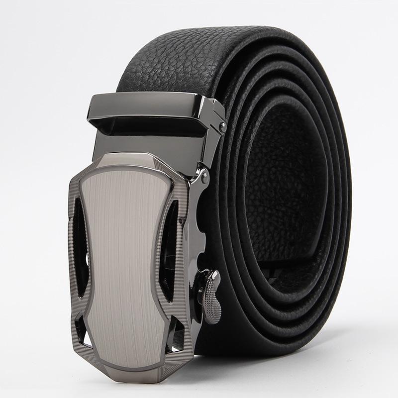 

Мужской ремень из натуральной кожи, двухсторонний, из коровьей кожи высшего слоя, деловой, повседневный, с автоматической пряжкой 110-130cm
