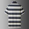Dibinze Men's Plus Size Striped Polo Shirt