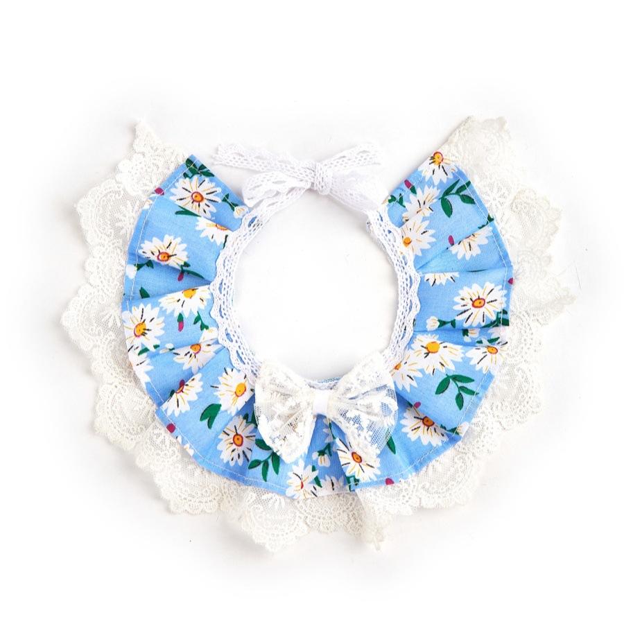 Lace Bow Floral Pet Bib Saliva Towel For Cat Dog Neck Scarf
