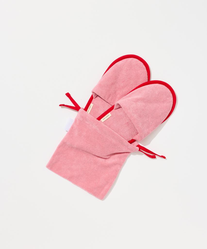 Safe Sunday Pocket Home Slippers (Terry Pink)
