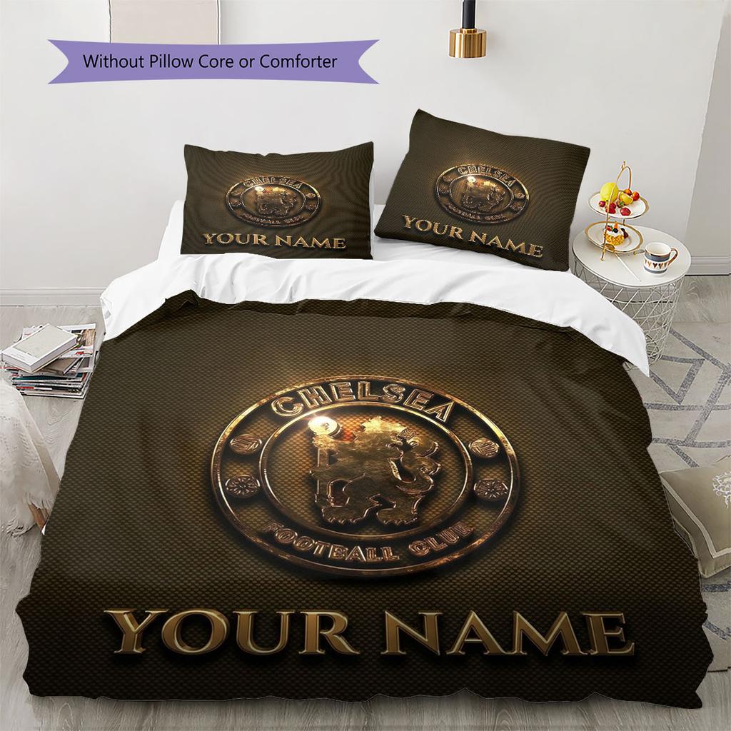 Chelsea F Custom Name Pattern Bedding,Quilt Set Quilt Cover Pillowcase Home Birthday Gift(1 * duvet cover + 2 * pillowcase, without core)