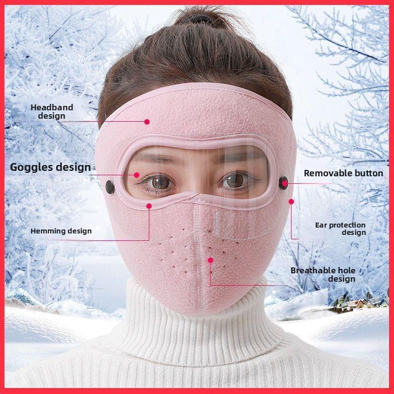 Autumn and Winter Velvet Thickened Cold-proof, Antifreeze and Warm Outdoor Riding Ear Protection Neck Protection Windproof and Dustproof Mask