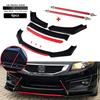 Universal car front bumper spoiler splitter body kits + 2 pcs stainless steel splitter tie rod bar car accessories