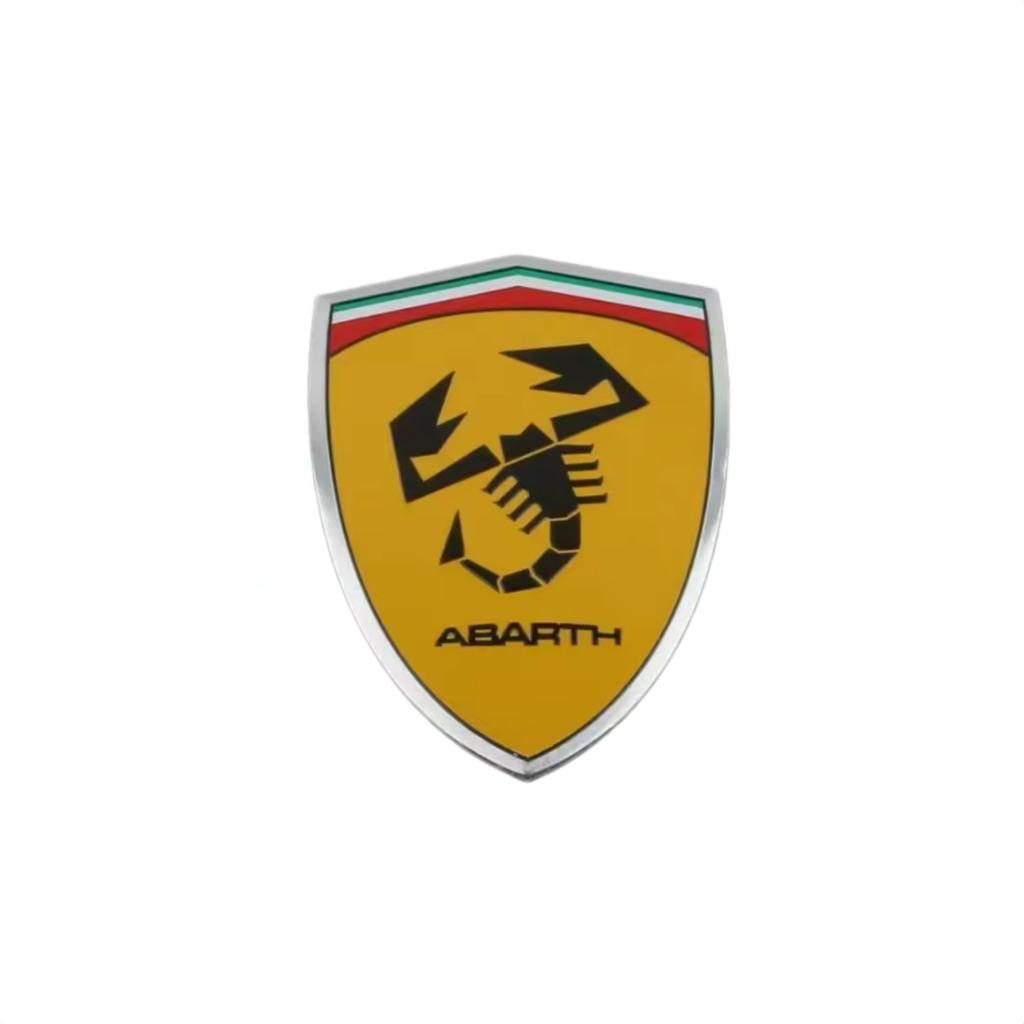 3D Aluminum Car Rear Trunk Fender Emblem Badge Sticker Decals for Abarth 500 124 Punto Ducato Palio Bravo Accessories