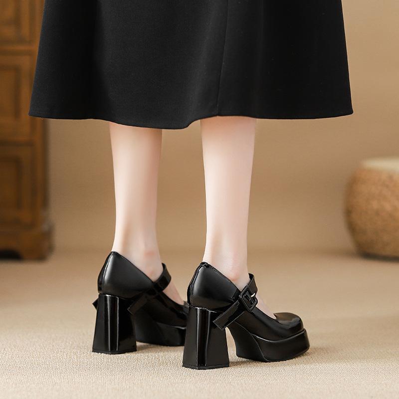 Mary Jane shoes waterproof table muffin bottom super high heels are not tired of feet main wedding shoes heightening French thick heel Barbie shoes