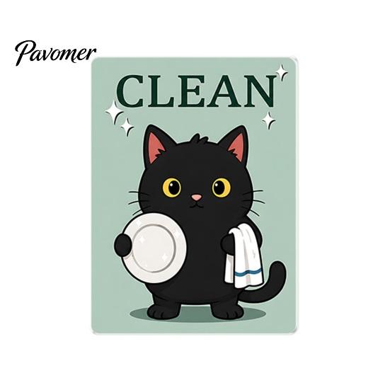 Cartoon Fridge Magnet Clean Dirty Dishwasher Magnet, Acrylic Animal Sign, Status Reminder Double-Sided & for Kitchen Decoration Sign