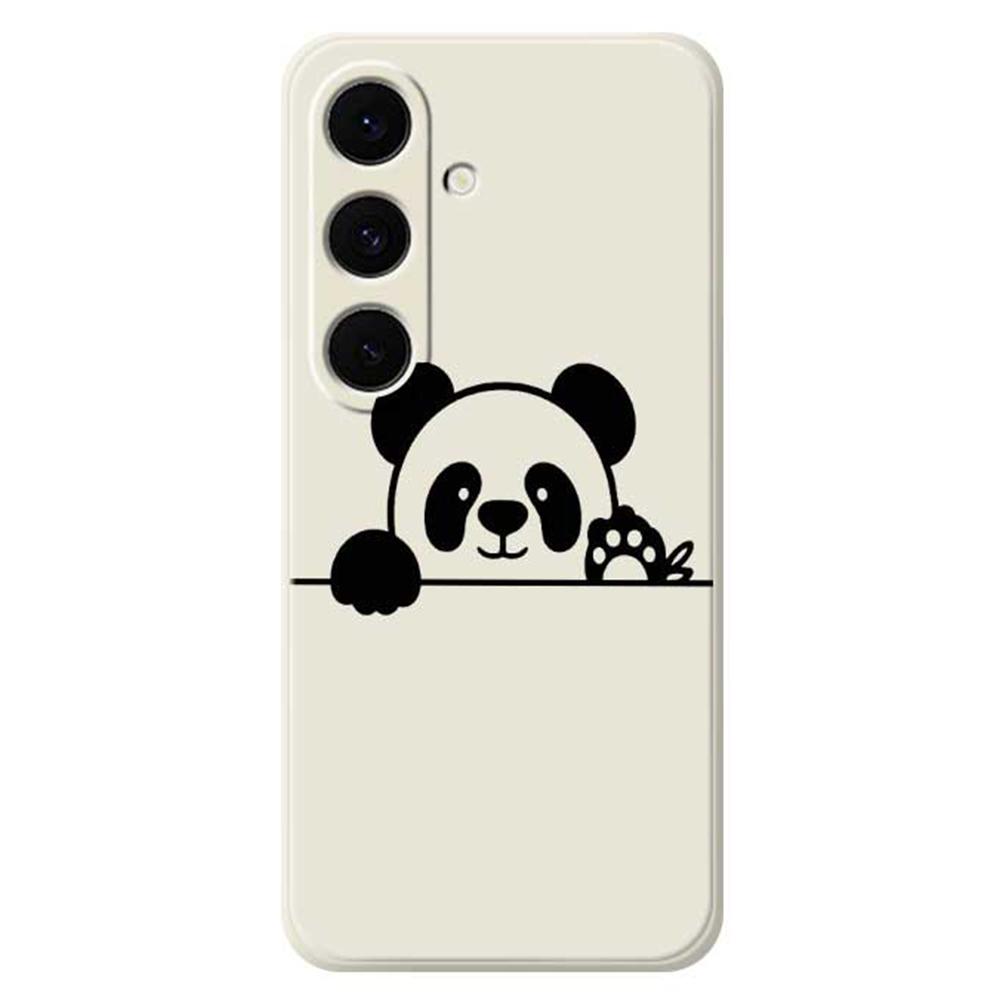For Samsung Galaxy S25 FE Case Panda Head Pattern Printing Straight Edge TPU Phone Back Cover