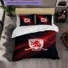 Middlesbrough FC Themed Bedding 3Pcs Duvet Cover Set Decorative Bed Linen For Teen Room Home Decoration