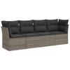 Vidaxl 4-Cz. Garden Lounge Set, Cushions, Grey, Rattan PE