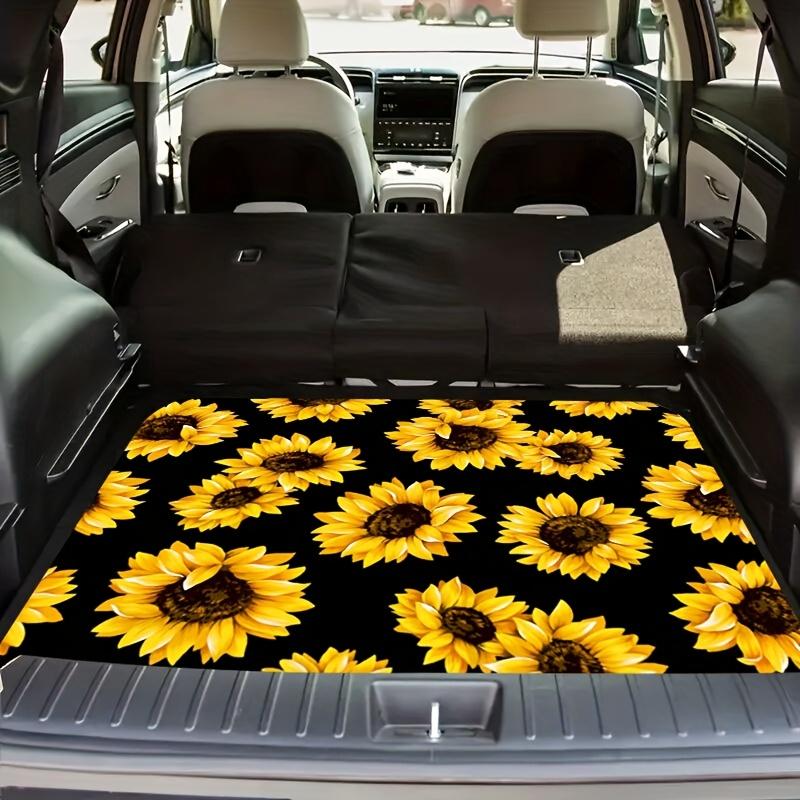 1Pcs Sunflower Print Car Trunk Mat Non-Slip Heavy-Duty Cargo Liner for SUVs Sedans Trucks Protects Against Pets Protective Cover