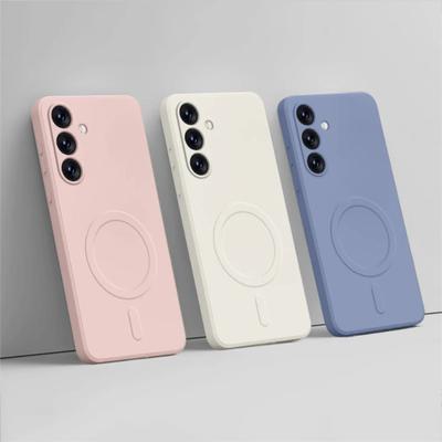 Luxury Fashion Silicone Magsafe Charge Case for Samsung Galaxy A55 S24 Ultra S23 FE S22 21Plus Magnetic Wireless Shockproof Protect Cover