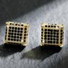 TrendMen Hiphop Rock Square Cubic Copper Zirconia Stud Earrings For Men Boy Gold Color Metal Crystal Earring Party Ear Jewelry