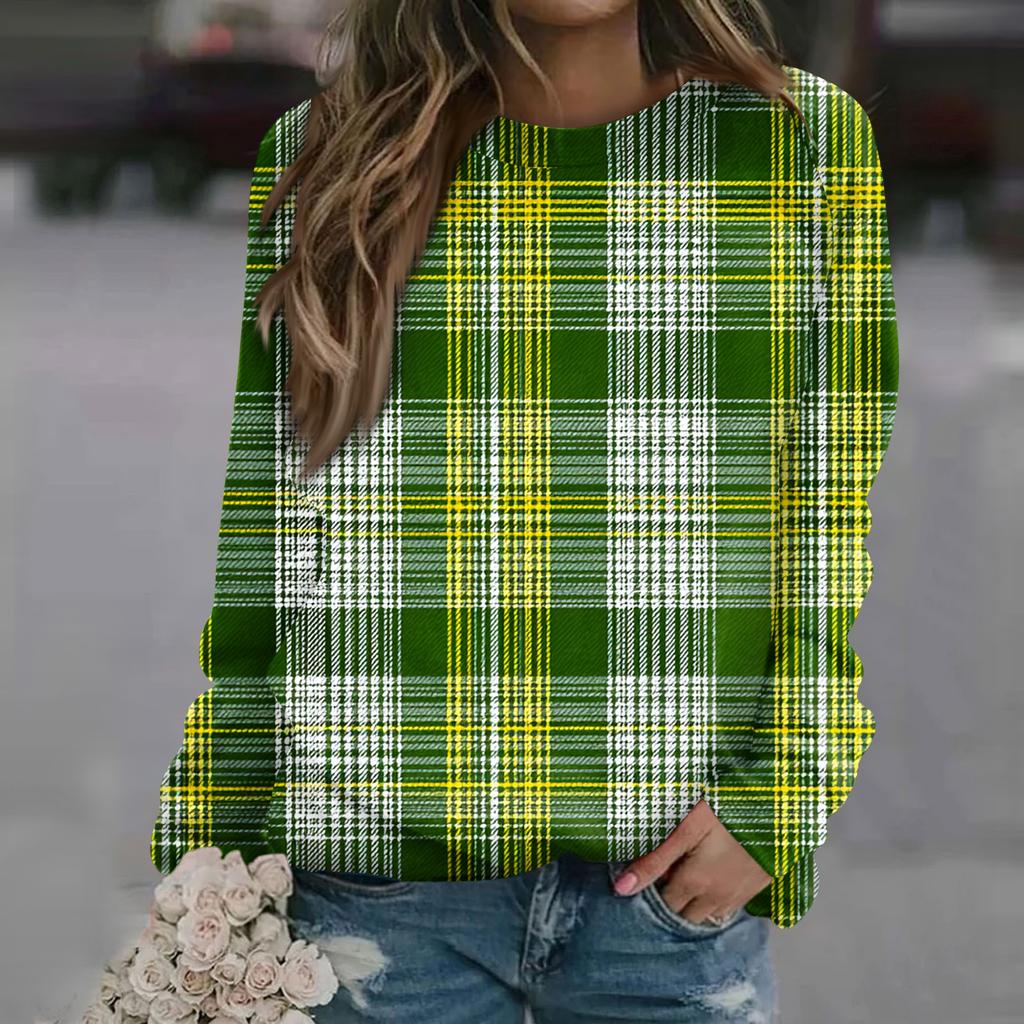 Dámská módní ležérní mikina s dlouhým rukávem a potiskem u krku