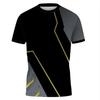 Modische Sport-T-Shirts für Herren Sommer Trend Rundhals 3D-bedruckte T-Shirts Locker Atmungsaktiv Fitness Laufen Tennis Oberteil
