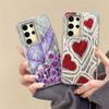 Case For Samsung Galaxy A56 S24 S25 Plus Ultra A15 A25 A55 A35 A16 A26 A36 5G Phone Cover Graffiti New Pink Love Patterns Bumper