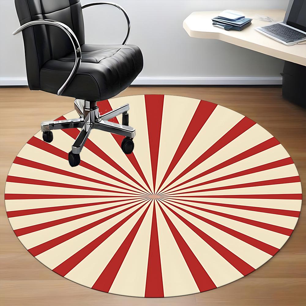 1pc Stripes Office Round Area Rug, Under Office Chairs Bedroom Living Room Home Decor, Room Deco