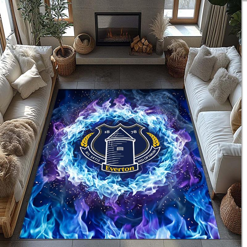 Tappeto in Velluto di Cristallo con Stampa Calcio Everton, Comodo Assorbente d'Acqua Antiscivolo Tappeto per Pavimenti Interni