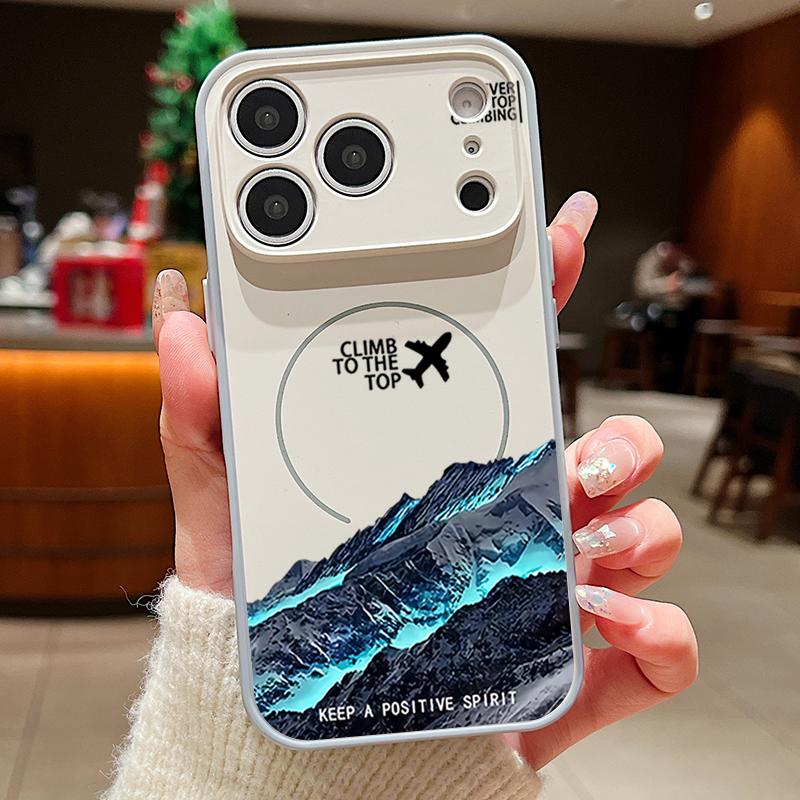 Magnetic For Magsafe Case For iPhone 17 Pro Max Airplane Landscape Pattern Skin Feeling Cover For iPhone 16 15 14 13 Pro Max