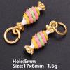 5pcs/Lot Retail Girl Accessories Food Ice Cream Cake Enamel Charms For Jewelry Making Supplies Candy Pendant Chinese Gold Color