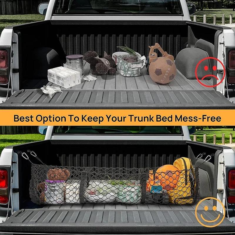 3Pocket Car Net Storage Net Three Post Luggage Net For Car Luggage And Accessories Organization Tool Truck Accessories