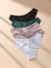 5PCS Women Floral Lace Panties Sexy Perspective Underwear Low Waist Solid Underpants Breathable Intimates Female Lingerie M-XL