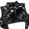 Anime Giapponese Donna Body in Pelle Nera Vestiti Aderenti Ragazza Motociclista Punk Cyber Outfit Uniforme Costume Cosplay 18+