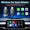 Wireless CarPlay Android Auto Apple Carplay Adapter Mini AI Box Plug And Play WiFi 2 In 1 USB Type C Connection Car Accessories